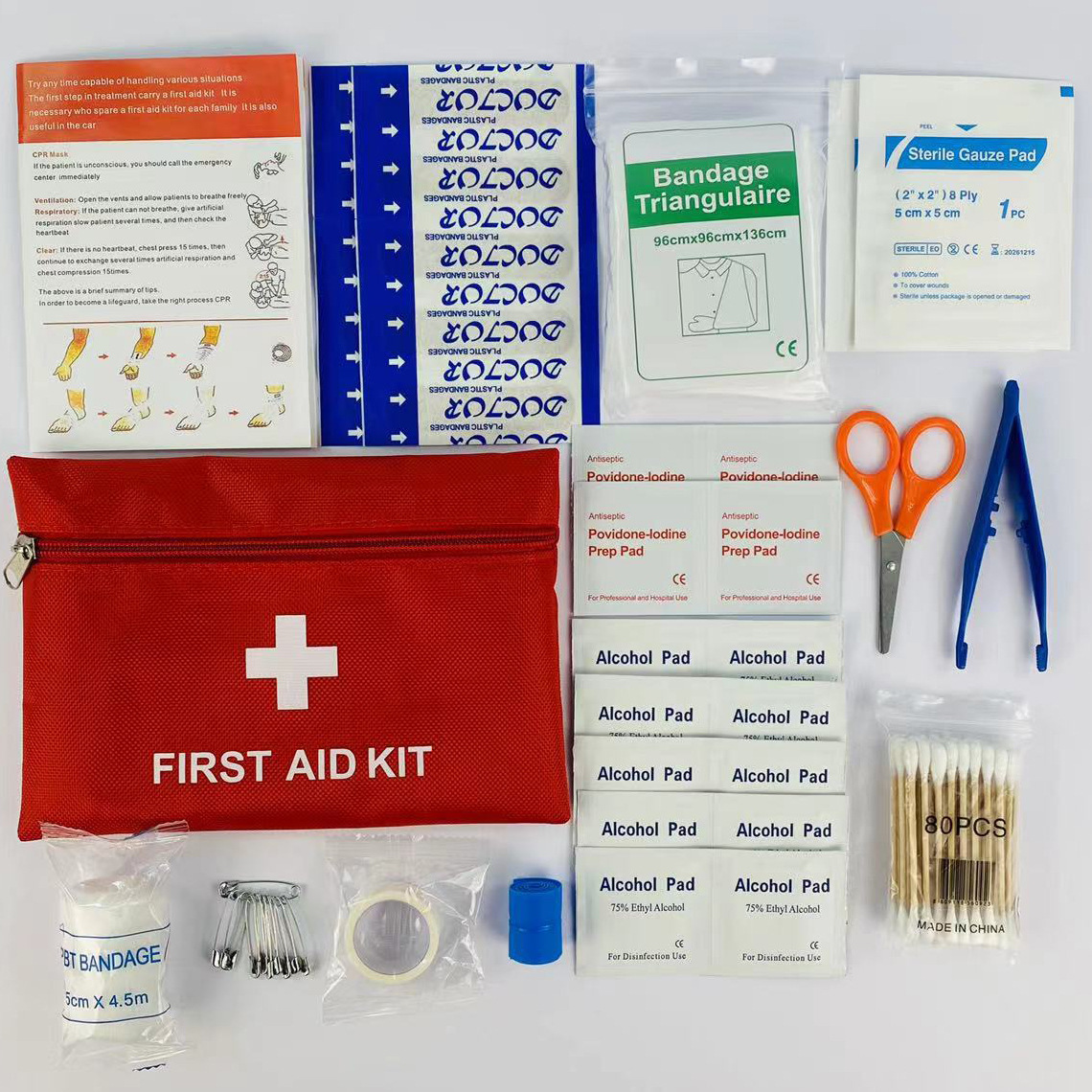 First Aid Kit Camping - Trousse de premiers secours de 14