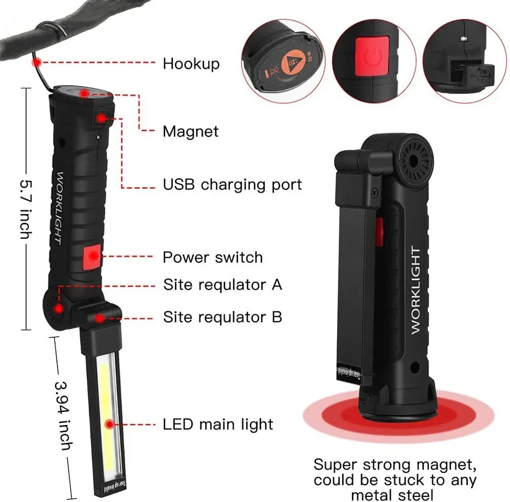 Lampe de poche LED COB Portabl - Outdoor Camping Lighting avis et prix