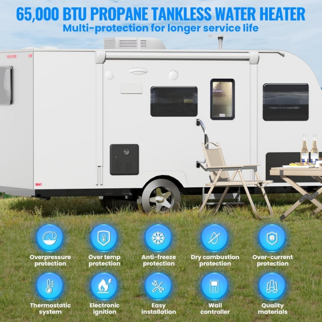 Chauffe-eau au gaz portable 12 - Outdoor Camping Showers avis et prix
