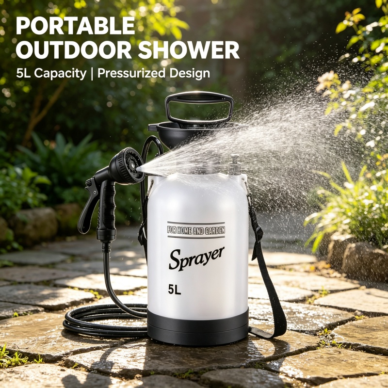 Douche de camping portable 5L, - Outdoor Camping Carpet avis et prix